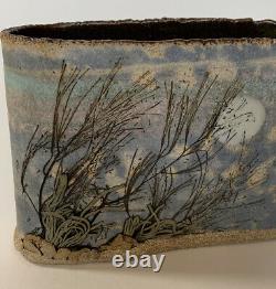 Alan Steinberg Art Pottery Studio Stoneware Vase/Planter Seaside Landscape