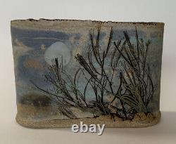 Alan Steinberg Art Pottery Studio Stoneware Vase/Planter Seaside Landscape