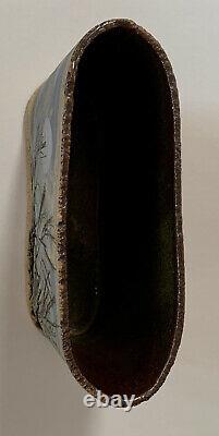 Alan Steinberg Art Pottery Studio Stoneware Vase/Planter Seaside Landscape