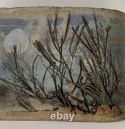 Alan Steinberg Art Pottery Studio Stoneware Vase/Planter Seaside Landscape