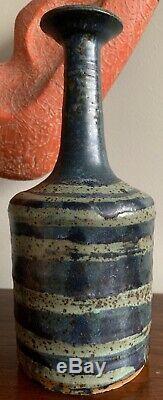 Amazing Vintage 70s Studio Pottery Stoneware Vase Mid Century Modern Signed
