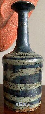Amazing Vintage 70s Studio Pottery Stoneware Vase Mid Century Modern Signed