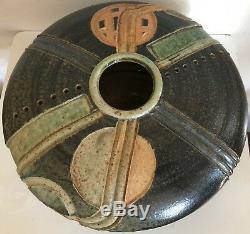 Amazing Vintage Ceramic Studio Pottery Decorative Bowl Mid Century Modern Signed