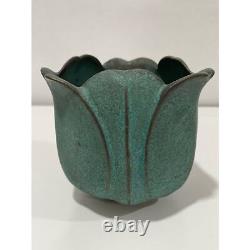 Andersen Design Studios Pottery Maine Vintage Tulip Vase in Verdigris RARE