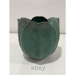 Andersen Design Studios Pottery Maine Vintage Tulip Vase in Verdigris RARE