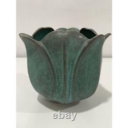 Andersen Design Studios Pottery Maine Vintage Tulip Vase in Verdigris RARE
