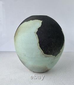 Andrew Berends Vintage Studio Pottery Large Raku Sphere Vessel Vase