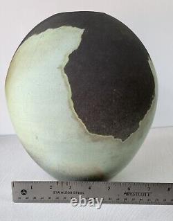 Andrew Berends Vintage Studio Pottery Large Raku Sphere Vessel Vase