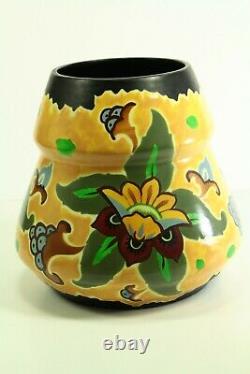 = Antique 1920's Art Deco Vases Pair Studio Pottery Made in Czechoslovakia