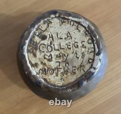 Antique 1928 Alabama College Montevallo Folk Pottery Vase By Leila Fulford