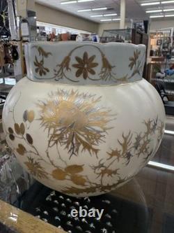 Antique Aesthetic Gold Platinum Thistle Design Crown Milano Style Jardiniere Pot