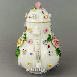 Antique Tea / Coffee Pot Set Meissen style Ernst Bohne Söhne Porcelain c1878+