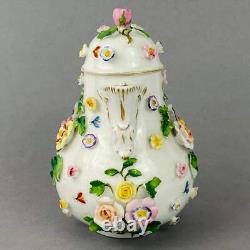 Antique Tea / Coffee Pot Set Meissen style Ernst Bohne Söhne Porcelain c1878+