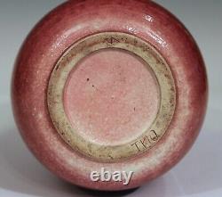 Antique or Vintage Arts & Crafts Pottery Vase Hand Turned Studio Luster Flambe