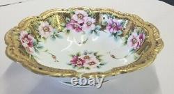 Antique pre 1921 Nippon Ware Bowl W Detailed Moriage, Enamel Paint & Gilding l0