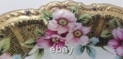 Antique pre 1921 Nippon Ware Bowl W Detailed Moriage, Enamel Paint & Gilding l0