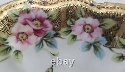 Antique pre 1921 Nippon Ware Bowl W Detailed Moriage, Enamel Paint & Gilding l0
