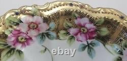 Antique pre 1921 Nippon Ware Bowl W Detailed Moriage, Enamel Paint & Gilding l0