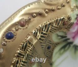 Antique pre 1921 Nippon Ware Bowl W Detailed Moriage, Enamel Paint & Gilding l0