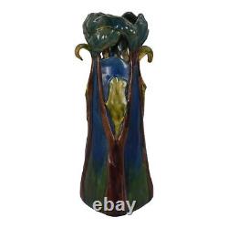 Art Nouveau Tiffany Studios Favrile Style 1900s Pottery Jack In The Pulpit Vase