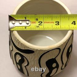 Art Pottery Studio California Vase Planter Smile Boho Hand Carved Rare Earthtone Art Pottery Studio California Vase Planter Smile Boho Hand Carved Rare Earthtone