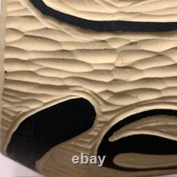 Art Pottery Studio California Vase Planter Smile Boho Hand Carved Rare Earthtone Art Pottery Studio California Vase Planter Smile Boho Hand Carved Rare Earthtone