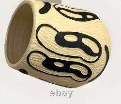 Art Pottery Studio California Vase Planter Smile Boho Hand Carved Rare Earthtone Art Pottery Studio California Vase Planter Smile Boho Hand Carved Rare Earthtone