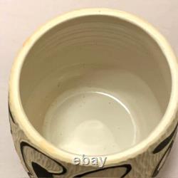 Art Pottery Studio California Vase Planter Smile Boho Hand Carved Rare Earthtone Art Pottery Studio California Vase Planter Smile Boho Hand Carved Rare Earthtone