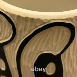 Art Pottery Studio California Vase Planter Smile Boho Hand Carved Rare Earthtone Art Pottery Studio California Vase Planter Smile Boho Hand Carved Rare Earthtone
