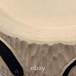 Art Pottery Studio California Vase Planter Smile Boho Hand Carved Rare Earthtone Art Pottery Studio California Vase Planter Smile Boho Hand Carved Rare Earthtone