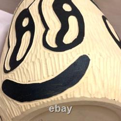 Art Pottery Studio California Vase Planter Smile Boho Hand Carved Rare Earthtone Art Pottery Studio California Vase Planter Smile Boho Hand Carved Rare Earthtone