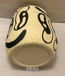 Art Pottery Studio California Vase Planter Smile Boho Hand Carved Rare Earthtone Art Pottery Studio California Vase Planter Smile Boho Hand Carved Rare Earthtone