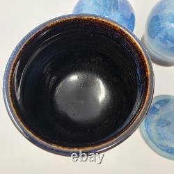 Art Studio Pottery Wine Water Goblets Vintage Set of Four