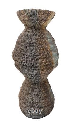 Artisan Freeflow Clay Pottery Vase Rough Textured Mid-century Handmade Rare Art