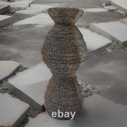Artisan Freeflow Clay Pottery Vase Rough Textured Mid-century Handmade Rare Art