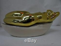 Australian Pottery Naked Gold Lady Ashtray Bowl Vintage Studio Ceramics Wembley