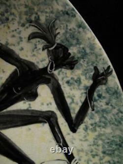 Australian Studio Pottery Signed Alexander Takacs Handpainted African Black Lady