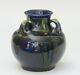 Awaji Pottery Art Deco Studio Japanese Midnight Blue Drip Flambe Glaze
