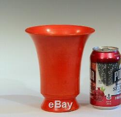 Awaji Pottery Atomic Chrome Red Vase Art Deco Japanese Vintage Studio