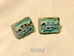 BEATRICE WOOD Lot of 2 BLUE FISH 2 Glazed Earthenware Buttons BEATRICE WOOD