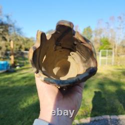 BERNARD ROOKE Pottery Brutalist Abstract Style Vase MCM Sculpture SIGNED Flaw