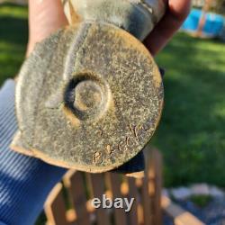 BERNARD ROOKE Pottery Brutalist Abstract Style Vase MCM Sculpture SIGNED Flaw
