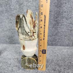 BERNARD ROOKE Pottery Brutalist Abstract Style Vase MCM Sculpture SIGNED Flaw