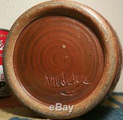 BIG 8.5 louis mideke mcm vtg studio art pottery rust vase pacific rim seattle