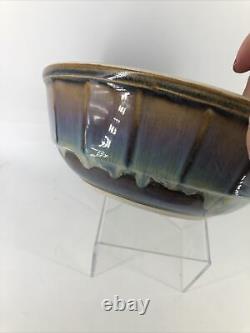 BILL CAMPBELL Signed Studio Art Drip Ribbon Pottery Soup Tureen Lid Vintage