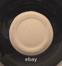 BILL CAMPBELL Signed Studio Art Pottery BIG 12+ Blue Drip Glaze Spiral Bowl