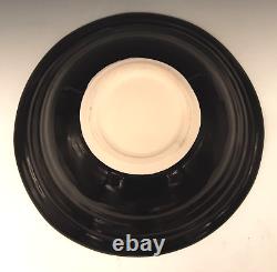 BILL CAMPBELL Signed Studio Art Pottery BIG 12+ Blue Drip Glaze Spiral Bowl