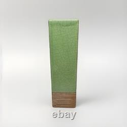 Barbara Willis MCM California Pottery Slab Vase GreenCrackle Signed 642A Vintage