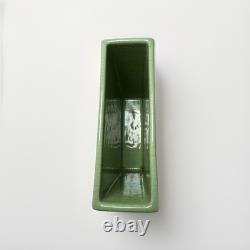 Barbara Willis MCM California Pottery Slab Vase GreenCrackle Signed 642A Vintage