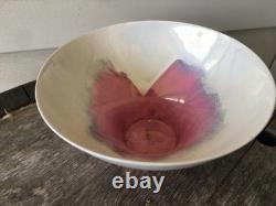 Beautiful Vintage Kathy Erteman Studio Pottery Porcelain Footed Bowl Signed